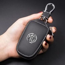 가죽 자동차 원격 키 케이스 커버 체인 셸 MG Morris Garages Hector Z, Black