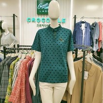 이랜드 [크로커다일레이디]세련되고 시원한 땡땡이 물방울 도트 프린트 카라 티셔츠 CLAMTS239-GR_인천점