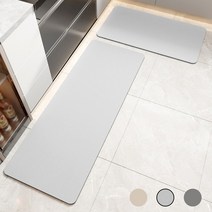 엔칸타 빨아쓰는 3세대 규조토 발매트 사각 2종세트, 라이트그레이