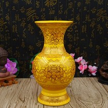 불교용품 무속용품 연꽃 도자기 노란 정장 부처홀 풀 세트 불교 도구와 연결된 불교 용품, 기본값, 10 인치 황제 꽃병 쌍