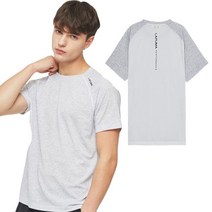 라푸마 남성 라피즈 Lapize REF 패턴물 반팔티셔츠 화이트 멜란지 LMTS9B402WT