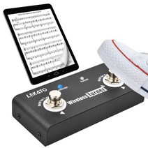 기타이펙터 lekato 튜너 페달 무선 외부 페이지 효과 페달 루퍼 스마트폰 태블릿용 페이지 터너 페달, 없음