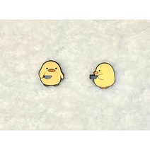 [달동네공방] 칼든 병아리 2종 브로치 뱃지 시리즈 패션소품 캐릭터 뱃지