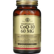 솔가 베지테리안 CoQ-10 60mg 글루텐 프리 무설탕 베지터블 캡슐, 180개입, 1개, 180정