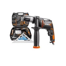 WORX ORANGE 가정용 유선 진동드릴 공구세트 WX317.3 + 엠파이어 삼각자 2990M, 10세트