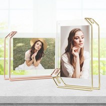 A6FB1C 리브리움 탁상액자 사진액자 중사이즈 아크릴, 로즈골드 중