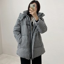 여성용 클로버 체크 패딩