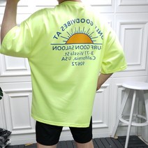 프롬엘 남자 박스 오버핏 태양 프린팅 반팔티셔츠(4COLOR)