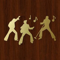 오피스왕국 로큰롤 음악 음표 노래 마이크 뮤직 그래픽 스티커 music9, 메탈골드