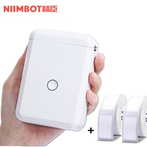 NIIMBOT 2021년 최신 버전 무선 라벨프린터 D110 라벨기 라벨지 2롤, D110본체+화이트 라벨지 2룰(12*40mm)