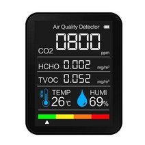금속 탐지기 고 5 인 1 C 측정기 전자 이산화탄소 USB 공기 HCHO 감지기 가스 분석기 온도 습도 모니터, Detector