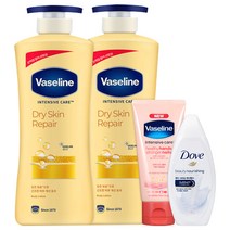 바세린 고보습 드라이 스킨 바디로션 600ml 2개+바세린 핸드크림 60ml 1개, {AA1}드라이+핸드크림