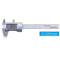 0-100/150mm 디지털 캘리퍼스 전자 디지털 버니어 캘리퍼스 미니 스테인레스 스틸 모든 금속 미터 및 인치 측정 도구, 100mm