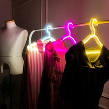 LED 옷걸이 옷가게 논슬립 매장 아크릴 네온 옷걸이, 핑크