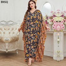 플로럴 롱원피스 중동 아랍 인디언 페미닌룩 가오리핏 케이프 긴팔 빅사이즈 드레스
