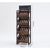 과일가게 선반 마트 슈퍼 진열대 야채 매대, 4층 브라운 520x350x1600mm