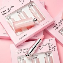 시크릿키 스윗 글램 틴트 글로우 미니 키트, 1세트, 베이비 핑크, 펑키 핑크, 쥬이시 오렌지