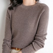 데일로엔 여성용 라운드넥 슬림 여성 긴팔 니트