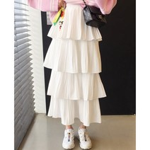 샤랄라 허리밴딩 플리츠 주름 캉캉 롱스커트 (3color)