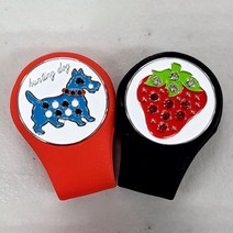 [4321]실리콘 클립 골프공 마커, 레드+블랙(2세트)