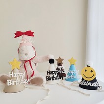 화예원 홈 파티 생일 고깔 모자, 베이지
