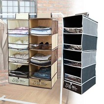 유아이티 윈도우 행잉 쉘프 L 옷정리 옷수납 부직포, 색상:브라운, 단품