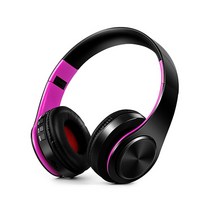 블루투스 이어폰 HIFI 스테레오 헤드폰 음악용 SD 카드 헤드셋 FM 지원 마이크 포함 휴대폰 태블릿 샤오미 아이폰 호환 삼성, [05] Black rose