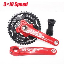 몬스터벌크 크랭크 XTR MTB 크랭크셋 3*9 속도 자전거 세트 중공 104/64BCD 68-73mm 하단 브래킷 Shimano, 08 10S Crankset-BB Red