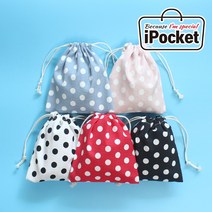 IPOCKET 아이포켓 블링 도트 코튼 조리개 스트링 파우치