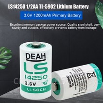2PCS LS14250 1/2AA TL-5902 3.6V 리튬 배터리 경보 시스템 스마트 미터 PLC CNC 기계 기본, 한개옵션0