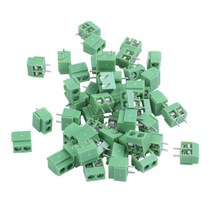 50 조각 2 핀 5mm 핀치 PCB 마운트 스크류 터미널 블록 커넥터 300V 10A (녹색), 보여진 바와 같이, 하나
