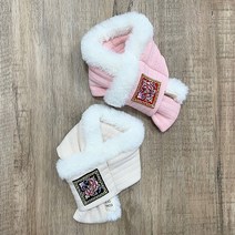 강아지 한복 누빔 목도리 겨울 애견 반려견 설날선물 설빔, LARGE(L-2XL), 핑크