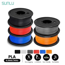 3D 프린터 소모품 필라멘트 SUNLU-5 롤 PLA 필라멘트 1.75MM 3D 펜 0.25KG/롤 미니 스풀 FDM 프린터 소재, 08 1BK1GY1BL1RD1OR
