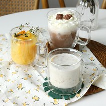 이중 내열 손잡이 유리잔 머그컵, 2.항아리 손잡이있음 250ml