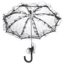 레이스 양산 자외선 차단 세련된 서양식 우산 레이스 플레어 파라솔 장식 웨딩 신부 우산-사이즈 소형 (핑