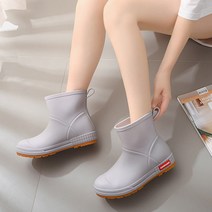 여성용 미들 앵클 패션 고무장화 레인부츠 1064