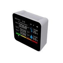 공기질측정기 9in1 bt 공기 품질 모니터 co2 측정기 이산화탄소 감지기 tvoc, 하얀