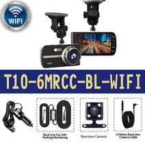 룸미러블랙박스 후방 카메라 자동차 DVR 와이파이이 비디오 레코더 대시캠 듀얼 4인치 170 FHD 1080P G-센, 08 T10-6MRCC-BL-와이파이_03 32G