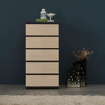 페이튼 편백나무 5단 슬림 서랍장 600, 그레이편백