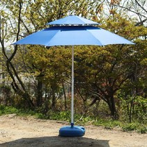 초대형파라솔 야외용테이블세트 스마트그늘막 횡단보도, 대SET(블루)