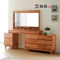 알리카 고무나무 원목화장대, 색상:원목