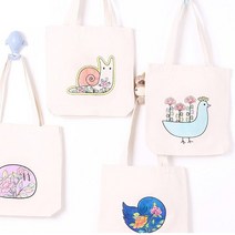 [바이오피스] 민화 무지 에코백 캔버스 천 가방 만들기 엄마표 밑 그림 도안그려진 미술 색칠 꾸미기 놀이, 민화 에코백 (물고기), 1개