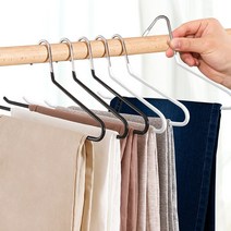 논슬립 코팅 미끄러짐 방지 철제 바지걸이 바지옷걸이 10p, 화이트_10P