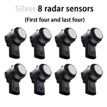 지게차후방감지기 굴삭기 후방경보기 센서 자동차 주차 지원 백업 레이더 부저 시스템 도요타 하이랜더 와일드 랜더 20152022 용 후면 앞 범퍼, Silver (8 )+15-21 Highlander