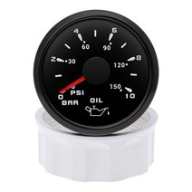 유면계 유량계 2 인치 52mm 7 컬러 LED 오일 압력 게이지 0-10bar/0-150PSI 해양 보트 자동차 트럭 1/8NPT, 03 Only Gauge BN