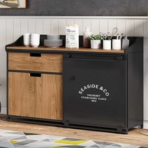 카페 분리수거대 반납대 퇴식대 셀프바 분리수거함, 검정-80x40x90