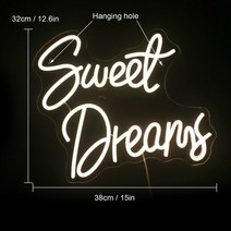 감성소품 네온사인 간판 Ineonlife-스위트 드림 네온 사인 맞춤형 LED 램프 웨딩 파티 발렌타인데이 결혼, 07 Warm White 2_01 5w