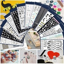 ~87% 제이미 데칼 26종 고급데칼 영문 라인 패턴 그라데이션 J.M 명품데칼 네일 스티커 이니셜 알파벳 크리스마스 과일 꽃 체인, 01, 1개