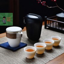 여름상회 차생활_다기세트_4인_백자_[순수]_휴대용_여행용_다완 DE37, 상세페이지 참조