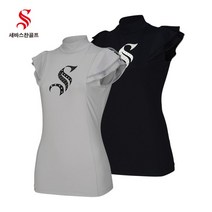 [세바스찬] [골프](국내생산) 23 S/S 여성 이중 소매 빅로고 나시 티셔츠 3213, 색상:라이트그레이 / 사이즈:105